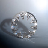 Strange Flower Zircon 14K Ear Gauge Tunnel (2Pcs) - AKAK BODYJEWELRY - ear - tunnel