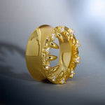 Strange Flower Zircon S925 Silver Ear Gauge Tunnel (2Pcs) - AKAK BODYJEWELRY - ear - tunnel