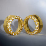 Straw Dream Moissanite 14K Ear Gauge Tunnel (2Pcs) - AKAK BODYJEWELRY - ear - tunnel