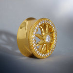 Sunrise Wreath Moissanite 14K Ear Gauge Tunnel (2Pcs) - AKAK BODYJEWELRY - ear - tunnel