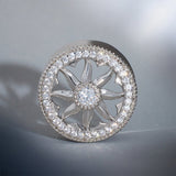 Sunrise Wreath Moissanite S925 Silver Ear Gauge Tunnel (2Pcs) - AKAK BODYJEWELRY - ear - tunnel