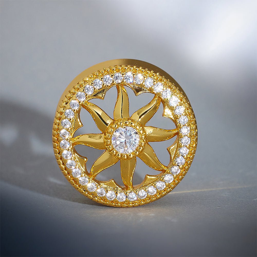 Sunrise Wreath Moissanite S925 Silver Ear Gauge Tunnel (2Pcs) - AKAK BODYJEWELRY - ear - tunnel