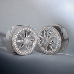 Sunrise Wreath Zircon S925 Silver Ear Gauge Tunnel (2Pcs) - AKAK BODYJEWELRY - ear - tunnel