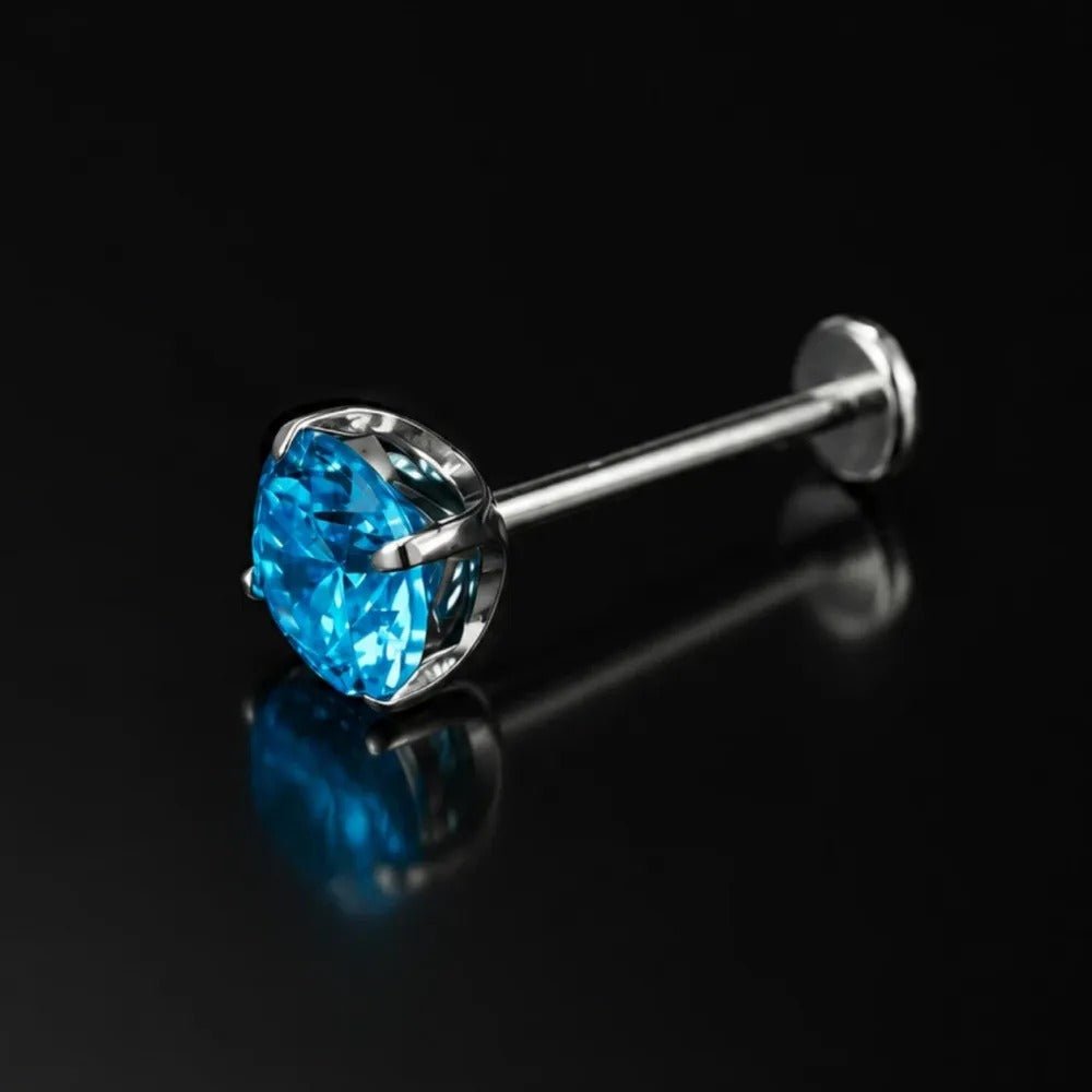 Titanium Blue CZ Celestial Statement Piercing Jewelry | 1PC Sold Individually - AKAK BODYJEWELRY-ear-tunnel