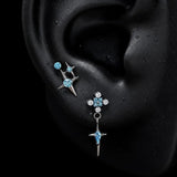 Titanium Blue CZ Geometric Spike Piercing Jewelry | 1PC - AKAK BODYJEWELRY-ear-tunnel