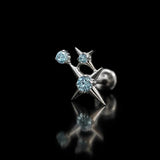 Titanium Blue CZ Geometric Spike Piercing Jewelry | 1PC - AKAK BODYJEWELRY-ear-tunnel
