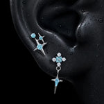 Titanium Blue CZ Geometric Spike Piercing Jewelry | 1PC - AKAK BODYJEWELRY-ear-tunnel