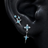 Titanium Blue CZ Geometric Spike Piercing Jewelry | 1PC - AKAK BODYJEWELRY-ear-tunnel