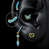 Titanium Blue CZ Romantic Statement Piercing Jewelry | 1PC - AKAK BODYJEWELRY-ear-tunnel