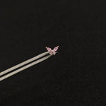 Titanium Butterfly Marquise CZ Piercing Stud – White & Pink | 1pc | Ear Nose Body Jewelry - AKAK BODYJEWELRY-ear-tunnel