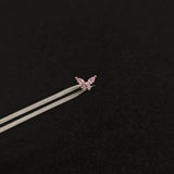 Titanium Butterfly Marquise CZ Piercing Stud – White & Pink | 1pc | Ear Nose Body Jewelry - AKAK BODYJEWELRY-ear-tunnel