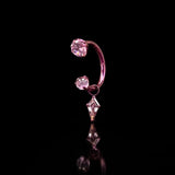 Titanium CZ Horseshoe Dangle Piercing Jewelry | 1PC Sold Individually - AKAK BODYJEWELRY-ear-tunnel