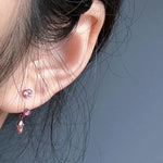 Titanium CZ Horseshoe Dangle Piercing Jewelry | 1PC Sold Individually - AKAK BODYJEWELRY-ear-tunnel