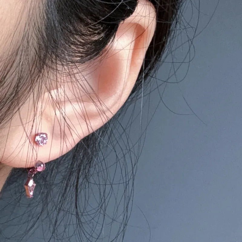 Titanium CZ Horseshoe Dangle Piercing Jewelry | 1PC Sold Individually - AKAK BODYJEWELRY-ear-tunnel