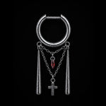 Titanium CZ Redemption Cross Chain Piercing Jewelry | 1PC Sold Individually - AKAK BODYJEWELRY-ear-tunnel
