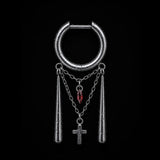 Titanium CZ Redemption Cross Chain Piercing Jewelry | 1PC Sold Individually - AKAK BODYJEWELRY-ear-tunnel