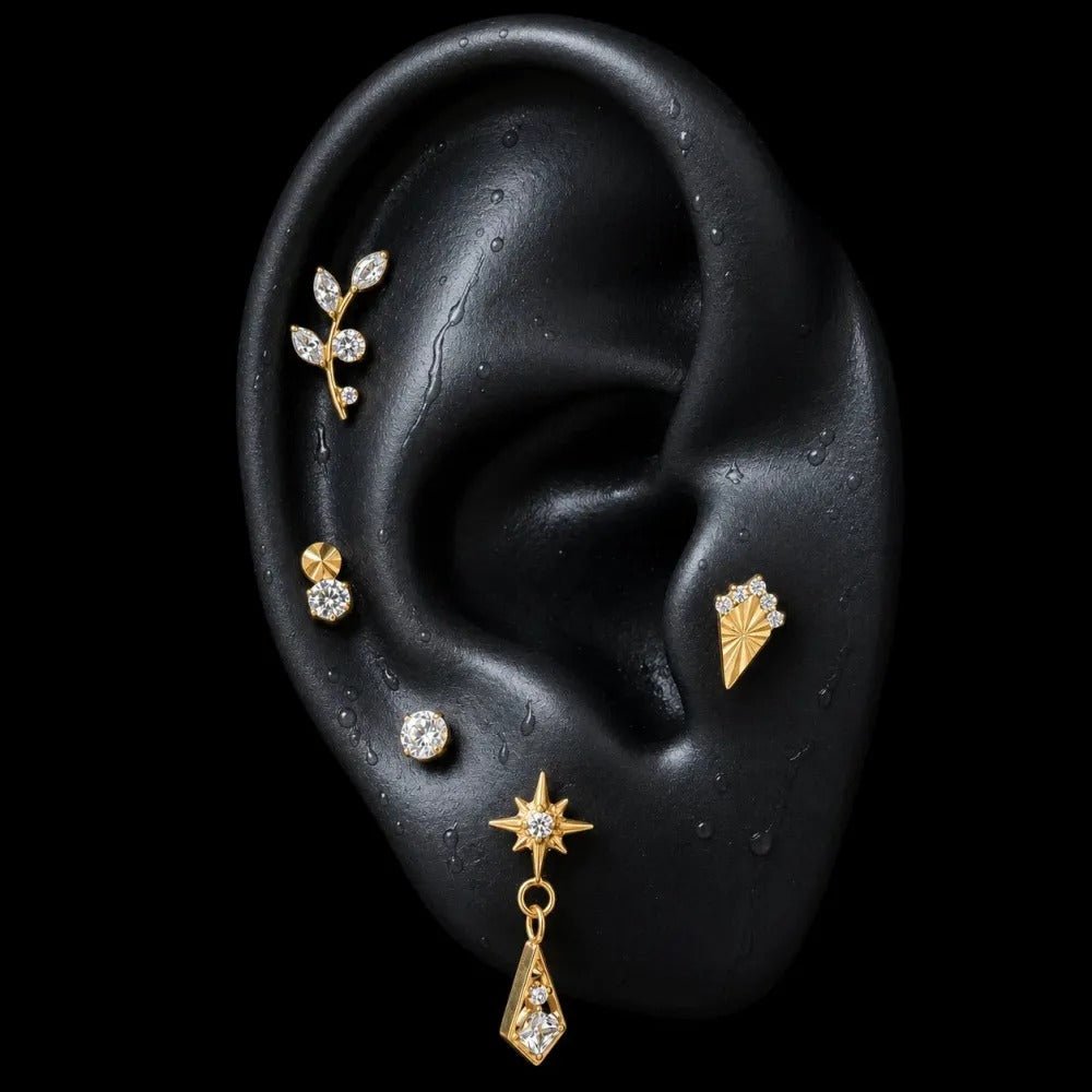 Titanium CZ Vintage-Inspired Statement Piercing Jewelry | 1PC - AKAK BODYJEWELRY-ear-tunnel