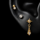 Titanium CZ Vintage-Inspired Statement Piercing Jewelry | 1PC - AKAK BODYJEWELRY-ear-tunnel