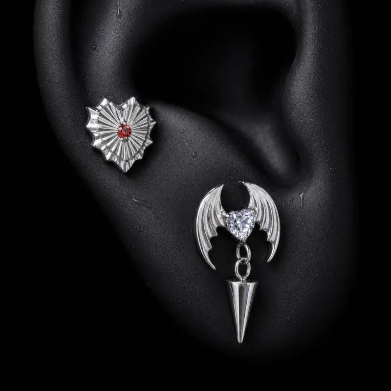 Titanium Gothic Cubic Zirconia Piercing Jewelry | 1PC - AKAK BODYJEWELRY-ear-tunnel