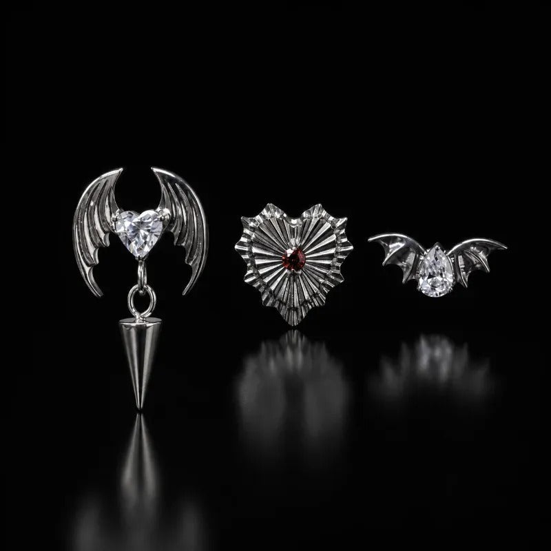 Titanium Gothic Cubic Zirconia Piercing Jewelry | 1PC - AKAK BODYJEWELRY-ear-tunnel