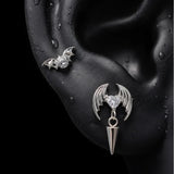 Titanium Gothic Cubic Zirconia Piercing Jewelry | 1PC - AKAK BODYJEWELRY-ear-tunnel
