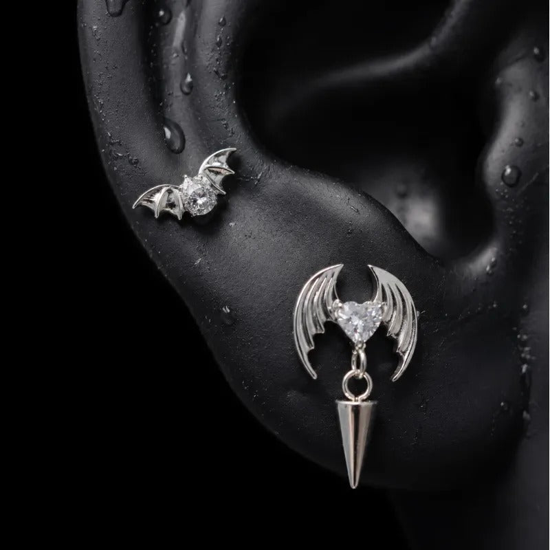 Titanium Gothic Cubic Zirconia Piercing Jewelry | 1PC - AKAK BODYJEWELRY-ear-tunnel