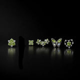 Titanium Green CZ Garden-Inspired Piercing Jewelry | 1PC Sold Individually - AKAK BODYJEWELRY-ear-tunnel