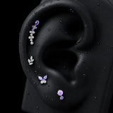 Titanium Lavender CZ Nature-Inspired Piercing Jewelry | 1PC - AKAK BODYJEWELRY-ear-tunnel