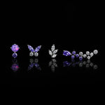 Titanium Lavender CZ Nature-Inspired Piercing Jewelry | 1PC - AKAK BODYJEWELRY-ear-tunnel
