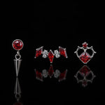 Titanium Red CZ Dark Gothic Piercing Jewelry | 1PC Sold Individually - AKAK BODYJEWELRY-ear-tunnel