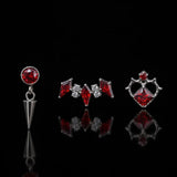 Titanium Red CZ Dark Gothic Piercing Jewelry | 1PC Sold Individually - AKAK BODYJEWELRY-ear-tunnel
