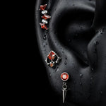 Titanium Red CZ Dark Gothic Piercing Jewelry | 1PC Sold Individually - AKAK BODYJEWELRY-ear-tunnel