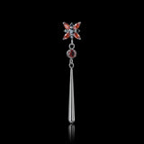 Titanium Red CZ Gothic Dark Piercing Jewelry | 1PC - AKAK BODYJEWELRY-ear-tunnel