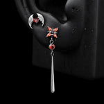 Titanium Red CZ Gothic Dark Piercing Jewelry | 1PC - AKAK BODYJEWELRY-ear-tunnel