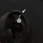 Titanium Spike Cat Paw CZ Dangle Piercing Stud |1PC – Blue / White / Pink | Ear Nose Body Jewelry - AKAK BODYJEWELRY-ear-tunnel