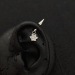 Titanium Spike Cat Paw CZ Dangle Piercing Stud |1PC – Blue / White / Pink | Ear Nose Body Jewelry - AKAK BODYJEWELRY-ear-tunnel