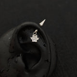 Titanium Spike Cat Paw CZ Dangle Piercing Stud |1PC – Blue / White / Pink | Ear Nose Body Jewelry - AKAK BODYJEWELRY-ear-tunnel