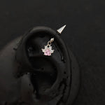 Titanium Spike Cat Paw CZ Dangle Piercing Stud |1PC – Blue / White / Pink | Ear Nose Body Jewelry - AKAK BODYJEWELRY-ear-tunnel