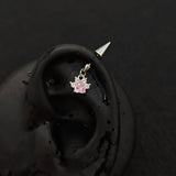 Titanium Spike Cat Paw CZ Dangle Piercing Stud |1PC – Blue / White / Pink | Ear Nose Body Jewelry - AKAK BODYJEWELRY-ear-tunnel