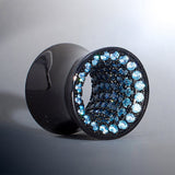 Tungsten Steel Blue Zircon Tunnel(2pcs) - AKAK BODYJEWELRY - ear - tunnel