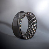 Tungsten Steel Moissanite Checkerboard Tunnel(2pcs) - AKAK BODYJEWELRY - ear - tunnel