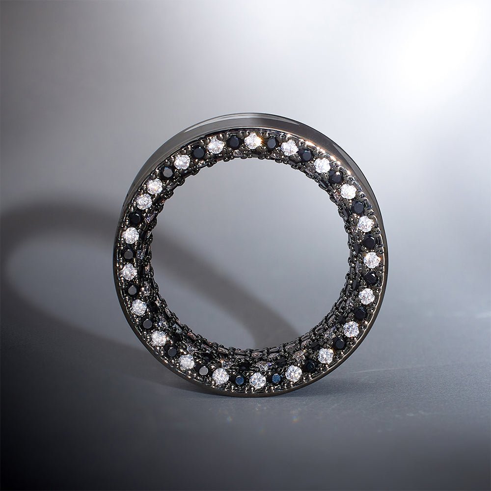 Tungsten Steel Moissanite Checkerboard Tunnel(2pcs) - AKAK BODYJEWELRY - ear - tunnel