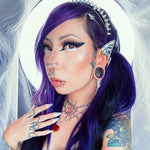 Tungsten Steel Moissanite Purple Black Tunnel(2pcs) - AKAK BODYJEWELRY - ear - tunnel