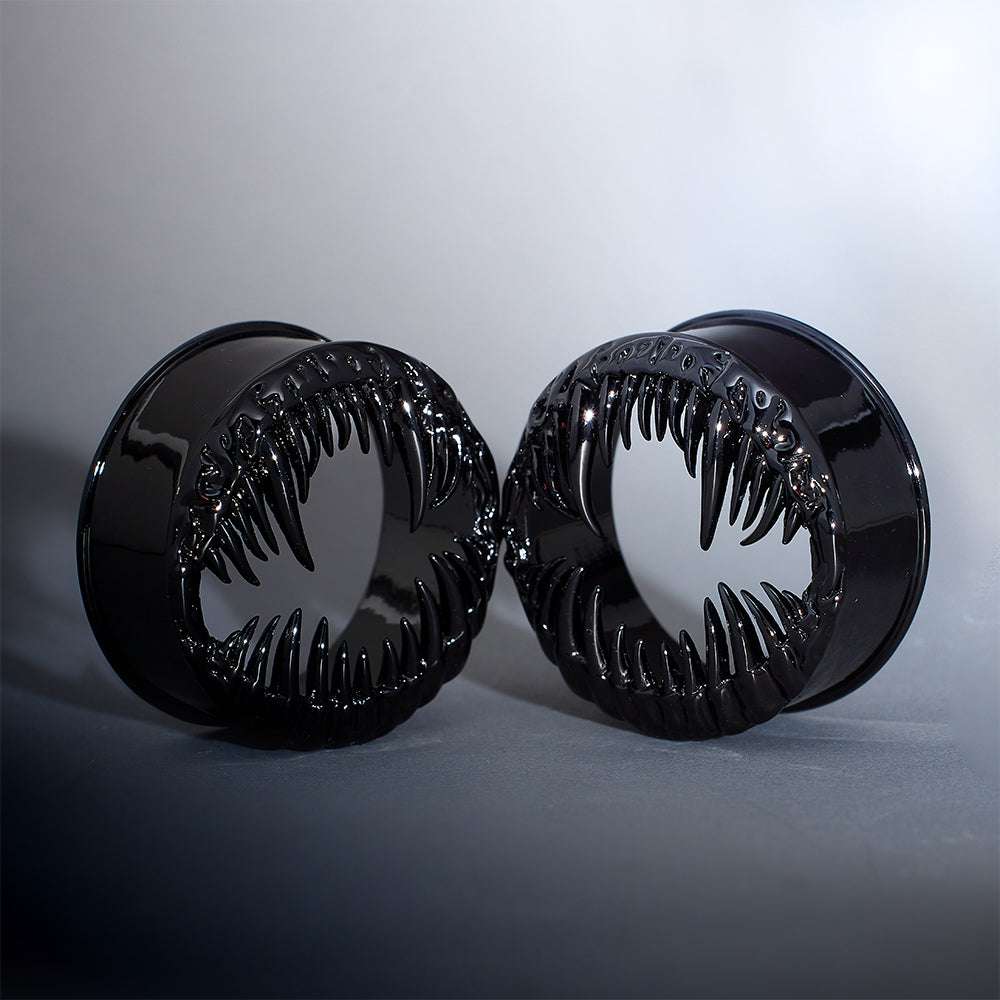 Tungsten Steel Venomous Maw Ear Gauge Tunnel（2Pcs） - AKAK BODYJEWELRY - ear - tunnel