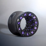 Tungsten Steel Zircon Black Purple Tunnel(2pcs) - AKAK BODYJEWELRY - ear - tunnel