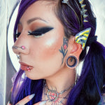 Tungsten Steel Zircon Black Purple Tunnel(2pcs) - AKAK BODYJEWELRY - ear - tunnel