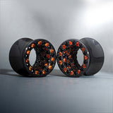 Tungsten Steel Zircon Black Red Ear Gauge Tunnel(2pcs) - AKAK BODYJEWELRY - ear - tunnel