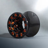 Tungsten Steel Zircon Black Red Ear Gauge Tunnel(2pcs) - AKAK BODYJEWELRY - ear - tunnel