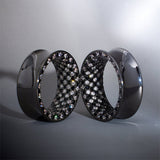 Tungsten Steel Zircon Checkerboard Tunnel(2pcs) - AKAK BODYJEWELRY - ear - tunnel