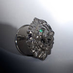 Tungsten Steel Zircon Emerald Roar Plugs(2Pcs) - AKAK BODYJEWELRY - ear - tunnel